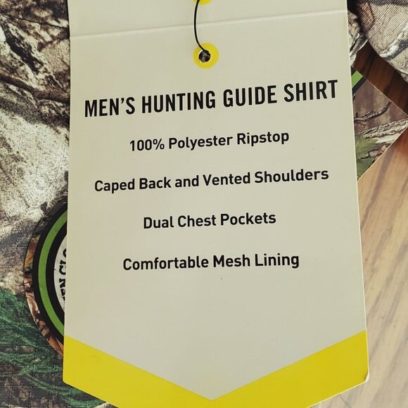 Realtree Mens Hunting Guide Shirt M XtraGreen Camo Short Sleeve Ripstop - Picture 6 of 13